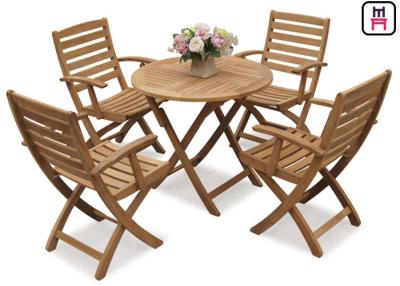 China Rectangle / Round / Square Folding Table And Chairs Solid Wood Garden Furniture Sets  for sale