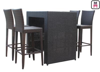 China Tabelas exteriores ajustadas do restaurante do pátio contrário da altura com as cadeiras impermeáveis da barra do pátio à venda