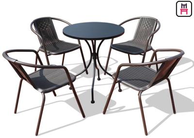 China Square/ Round Outdoor Restaurant Tables Carbon Steel Weatherproof Patio Furniture  for sale