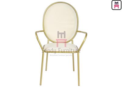 China Luxury Round Back Stainless Steel Restaurant Chairs Velvet Arm With SS Frame for sale