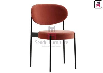 China Red Black Painted Metal Dining Room Chairs / Upholstered Dining Chair Without Arm for sale