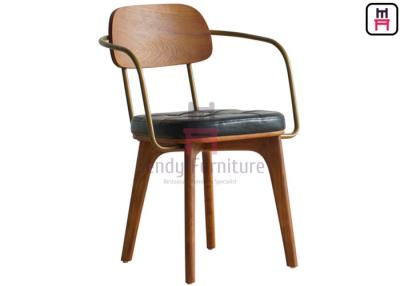 China Rubber Wood Wood Restaurant Chairs No Folded With / Without Metal Armrest Armour for sale