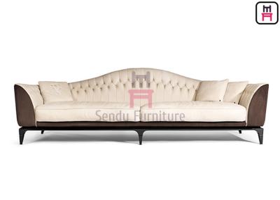 China Magnificent Ruthenium Plated Restaurant Sofa Set Leather Couch For Hotel Lobby for sale