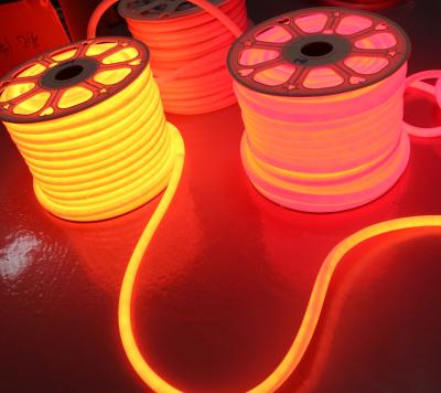 China 24v orange led neon flexible tube soft 360 led neo neon flex strip waterproof outdoor rope 2835 smd for sale