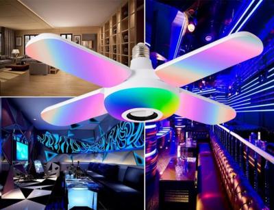 China Projector Iluminação musical inteligente RGB Ventilador em forma de três folhas com controle remoto à venda