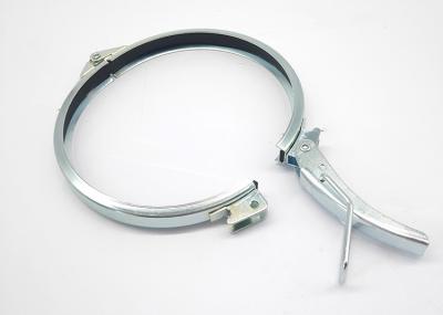 China 1.0mm Round Duct V Band Clamp 4 Inch Galvanized Steel Lever Lock Ring for sale