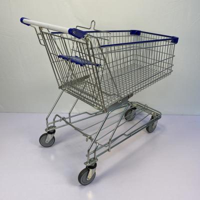 China 180L TPR Castors Grocery Shopping Trolley Asian Style Supermarket Metal Shopping Trolley for sale