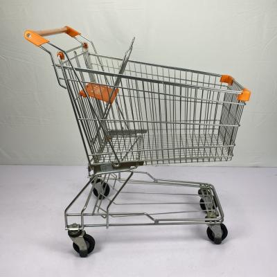 China Asian Style 125L Conventional Metal Handcart Chain Supermarket Warehouse Trolley With High Sales Volume for sale