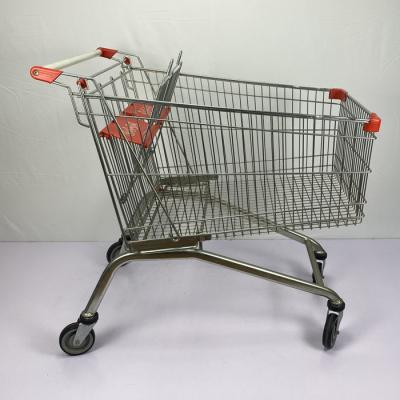China Super Large 275L Metal Shopping Cart Trolley With Foldable Double Child Seats for sale