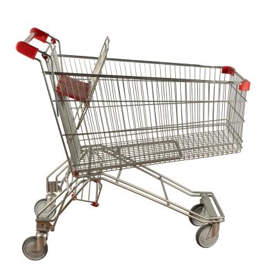 China Russian Style Metal Grocery Cart Trolley 110kgs Loading Capacity With Beer Rack for sale