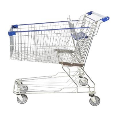 China 180L Grocery Store Cart Escalator Asian Steel Shopping Trolley for sale