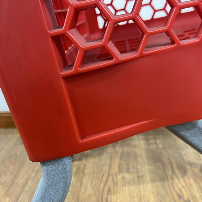 Half Plastic Kids Shopping Cart - Side view displaying compact design and PU wheels
