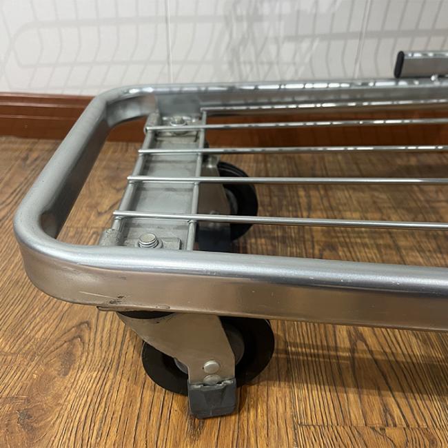 100L German shopping trolley side view displaying wheels and frame structure