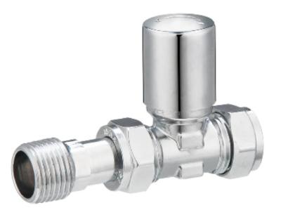 China Modern Straight Radiator Valves 15mmx1/2'' For Copper Pipe With Valve Tail Chrome Plated for sale