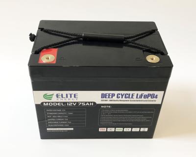 China Deep Cycle 12V 75Ah Rechargeable Lithium Battery 960Wh Energy for sale