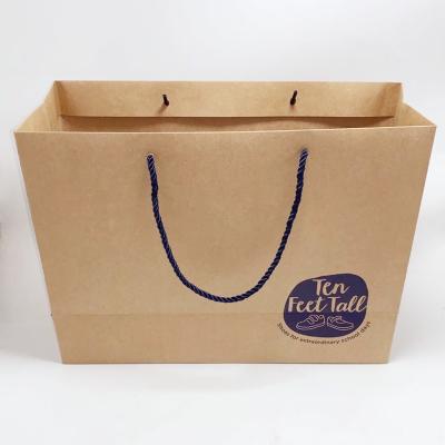 China Recycled Kraft Paper Bags Custom Printed Paper Gift Bags With Nylon Rope for sale
