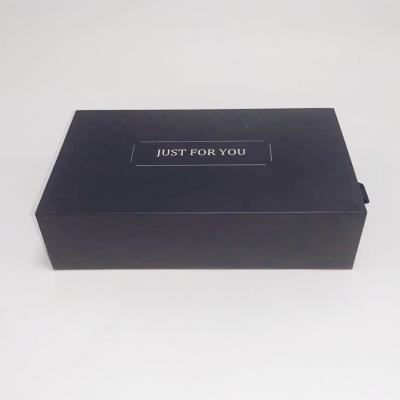China Paper Jewelry Gift Boxes Black Drawer Box Offest Printing 2mm Thickness for sale