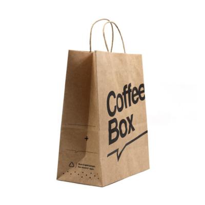China Brown Kraft Personalized Paper Shopping Bags Custom Printed Paper Grocery Bags for sale