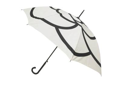 China White Compact J Stick Umbrella , Ladies Automatic Umbrella Manual Close for sale