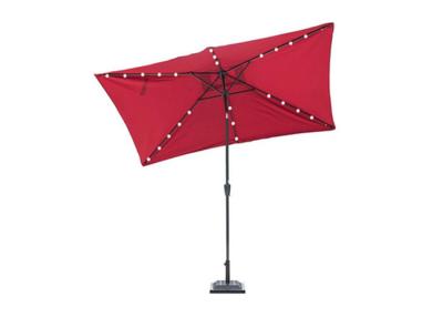 China Charming Garden UV Beach Umbrella Led Lights Polyester Fabric Aluminum Shaft for sale