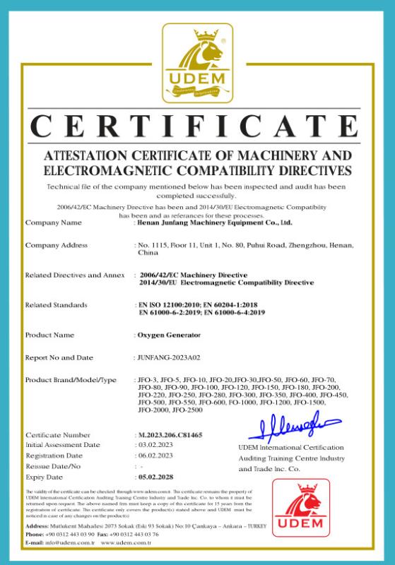 CE - Henan Junfang Machinery Equipment Co., Ltd