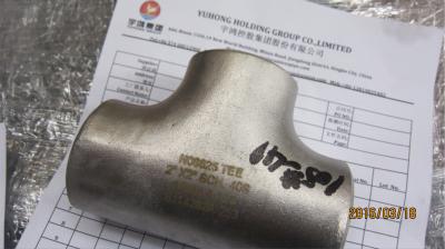 China ASTM B366 Inconel 625 Tee Butt Weld Fittings ANSI B16.9 , Penetrant Inspection for sale
