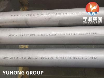 Chine ASTM A790 UNS32750 Super duplex tuyau en acier inoxydable feuille de tuyau de gaz d'huile chimique à vendre