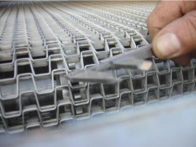 China High Grade Stainless Steel Flat Wire Conveyor Belt  Ceramics Use Honeycomb Type for sale