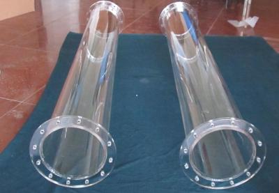 China Solar Reactor Applied Heat Resistant Fused Quartz Glass Tube With Flange Quartz tube heating element for sale