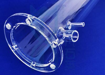 China Flange do tubo de quartzo transparente de grande diâmetro para a tubulação química à venda