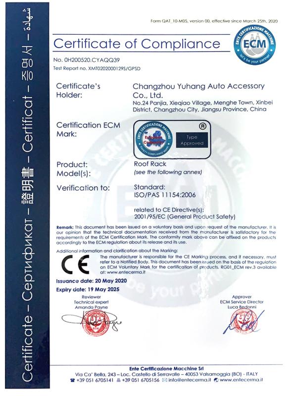 ISO/PAS 11154:2006 - Changzhou Yuhang Auto Accessary Co., Ltd.