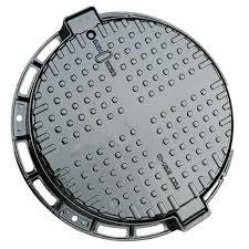 China Round Cast Iron Manhole Cover E600 F900 Black Composite Manhole Cover for sale
