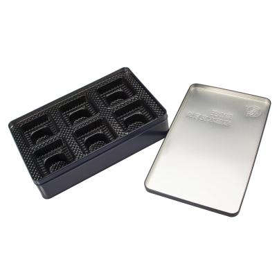 China Stainless Steel Tin Box For Tea Packaging Transparent Window Tray Inside Book Shape for sale