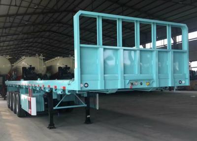 China 3 Axle Flatbed Tanks Trucks And Trailers 40ft Container Semi Trailer 40t / 50t Double Tires for sale