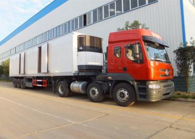 China 3 Axle Refrigerated Semi Trailer , Meat Transport Trailer 35t - 50t With Mechanical Suspension System for sale