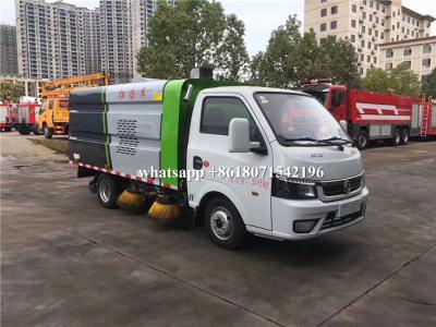 China Dongfeng Mini Road Sweeper Truck 4 Units Brushes Street Vacuum Cleaner Truck for sale