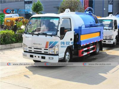 China ISUZU 2000L Water 4m3 Sewage Tank Sewer Vacuum Truck for sale