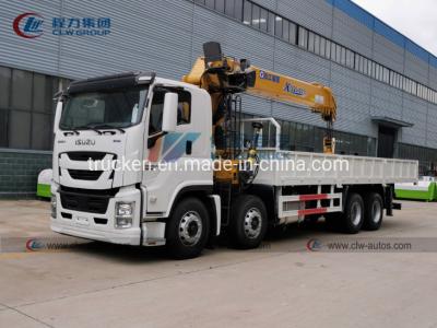 China Isuzu Giga 8x4 Truck Mounted Hydraulic Telescopic Straight Boom Crane for sale