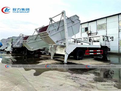 China Howo 4x2 8cbm Swept Body refuse collector Swing Arm Garbage Truck for sale
