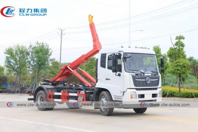 China Dongfeng 6 Rodas Gancho Elevador Caminhão de Lixo Destacável 12cbm/12m3 4*2 à venda