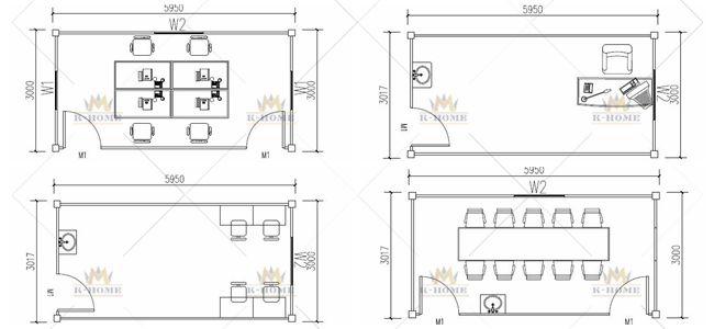 Flat Pack Ground Level Office Containers