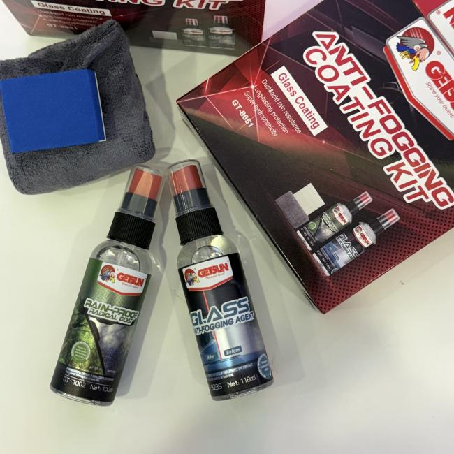 Car windshield water beading effect after applying GETSUN glass coating kit