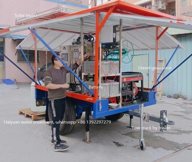 Solar Power Diesel Generator Tow Truck Water Treatment Trailer Car Water Treatment Mobile Water Treatment Trailer