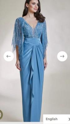 Китай Luxurious Sequin Embroidered Glossy Silk Satin Evening Gown: Eye-catching Glamour & Dazzling Shine продается