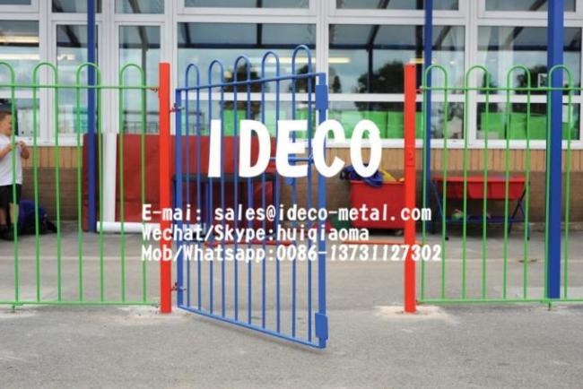 Solid Bar Bow Top Fence Railings, Anti-Trap Hoop/Round Top Fencing, Curved Top Hairpin Fences for Children Playground