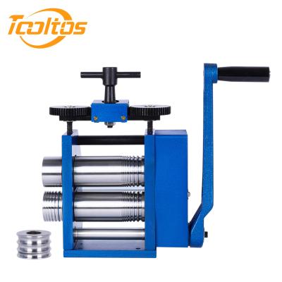 China Tooltos Three-In-One Manual Jewelry Rolling Mill Machine Blue Press Square Wire Half Round for sale