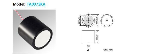 ABS Material Shell 75 KHz Ultrasonic Transducer for 6 meters Distance Measurement