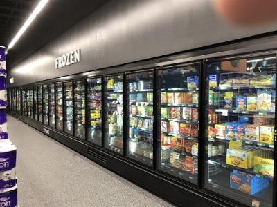 China Porta de vidro do congelador da baixa temperatura para a refrigeração do supermercado à venda