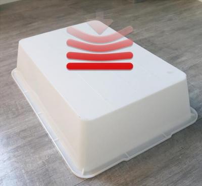Chine Boîte de rangement rectangulaire en plastique blanche sans couvercle Supermarché Cuisine Ice Tray Cuisine Carré Cuve BBQ panier chaud épicé à vendre