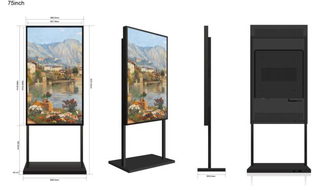 75 Inch Window Lcd Display Ultra Hd 2500-5000nits 4